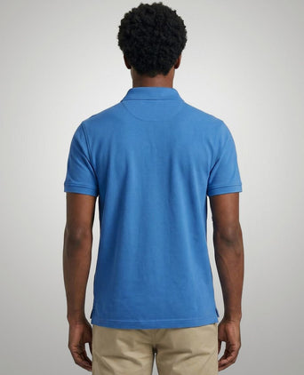 Piqué polo kobalt blauw