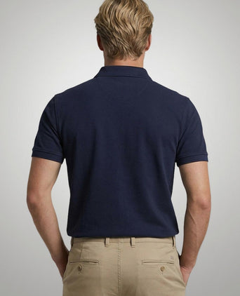 Piqué polo donkerblauw
