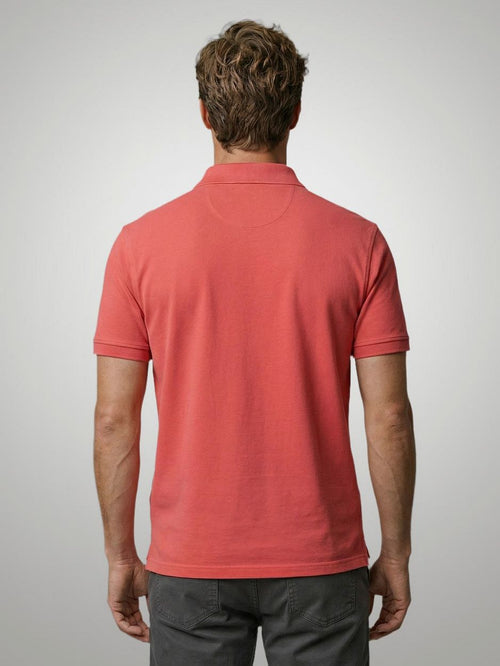 Piqué polo coral
