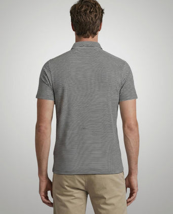 Jersey polo stripe donkerblauw