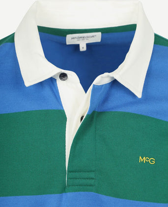 McGregor rugbyshirt streep blauw groen | Regular-fit