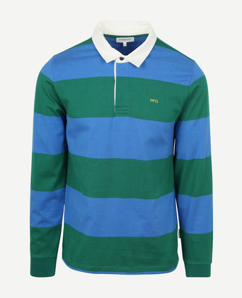 McGregor rugbyshirt streep blauw groen | Regular-fit