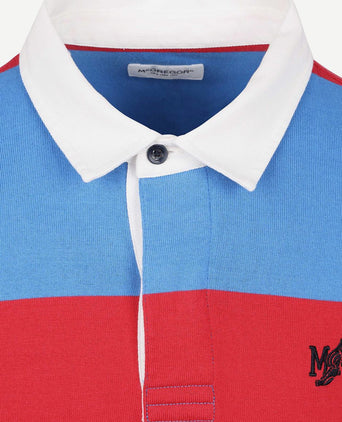 Rugbyshirt streep blauw rood