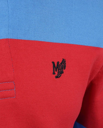 Rugbyshirt streep blauw rood