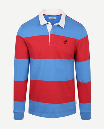 Rugbyshirt streep blauw rood