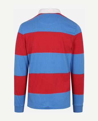 Rugbyshirt streep blauw rood