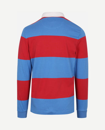 Rugbyshirt streep blauw rood