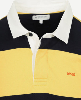 McGregor rugbyshirt streep donkerblauw geel | Regular-fit