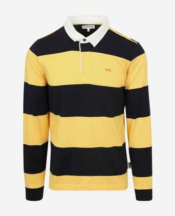 McGregor rugbyshirt streep donkerblauw geel | Regular-fit