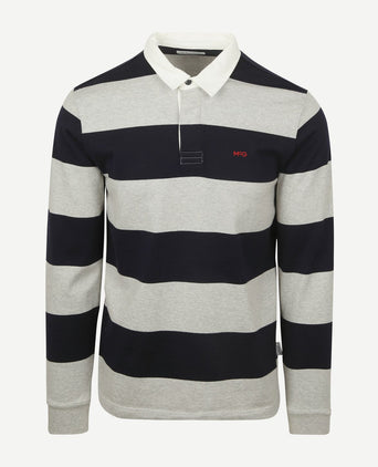 McGregor rugbyshirt streep donkerblauw grijs | Regular-fit