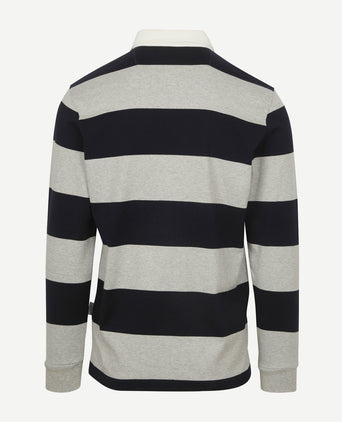 McGregor rugbyshirt streep donkerblauw grijs | Regular-fit