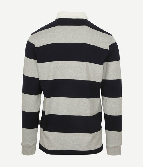 McGregor rugbyshirt streep donkerblauw grijs | Regular-fit