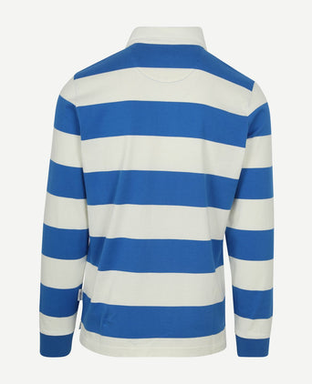 McGregor rugbyshirt streep wit blauw | Regular-fit