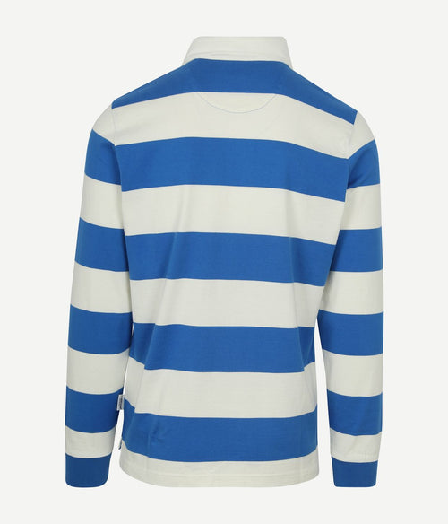 McGregor rugbyshirt streep wit blauw | Regular-fit