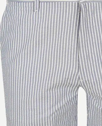Shorts striped seersucker medium blue