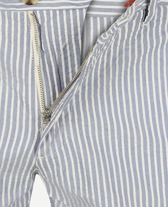 Shorts striped seersucker medium blue