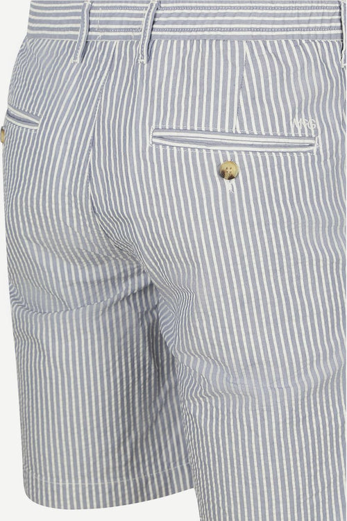 Shorts striped seersucker medium blue