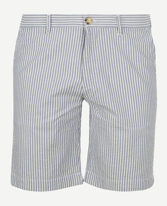 Shorts striped seersucker medium blue