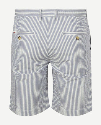 Shorts striped seersucker medium blue