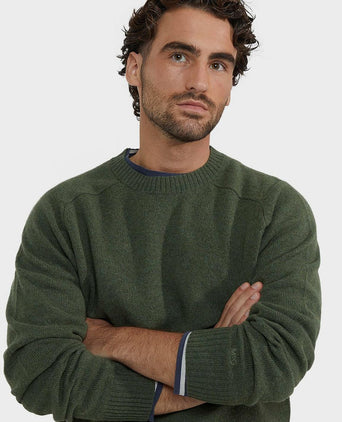 McGregor trui lamswol melange sage groen | Regular-fit