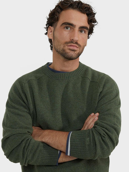 McGregor trui lamswol melange sage groen | Regular-fit