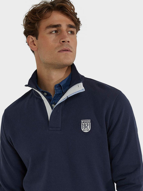 McGregor halve rits sweater donkerblauw | Regular-fit