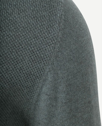 McGregor halve rits trui merino blend structure groen | Regular-fit
