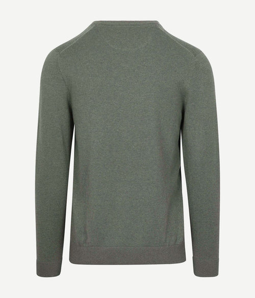 McGregor trui merino blend v-hals sage groen | Regular-fit