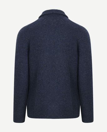 McGregor halve rits trui lamswol blend donkerblauw | Regular-fit