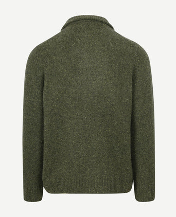 McGregor halve rits trui lamswol blend olive | Regular-fit