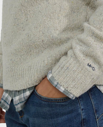 McGregor halve rits trui lamswol blend ecru | Regular-fit