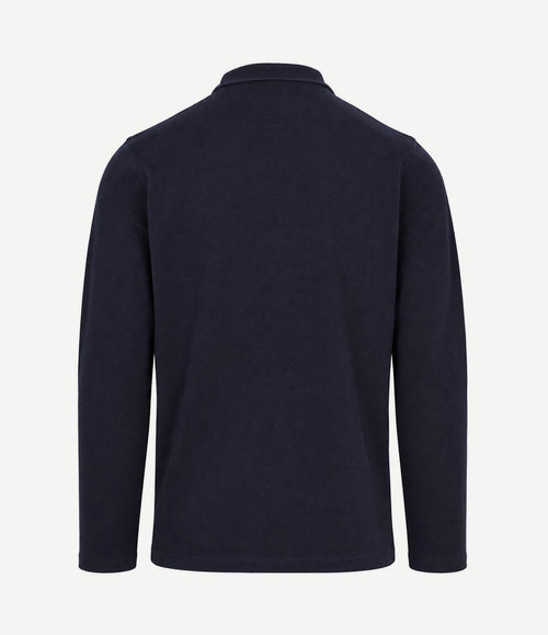 Longsleeve classic poloshirt donkerblauw