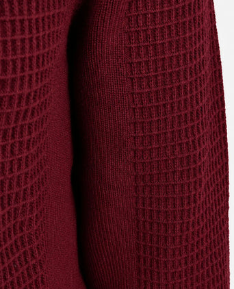 halve rits poloshirt knitted structure burgundy