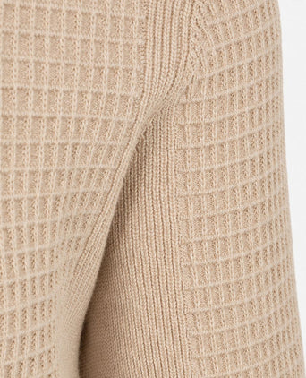 halve rits poloshirt knitted structure sand