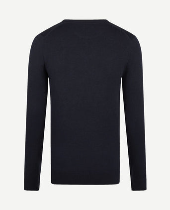 Trui merino blend donkerblauw