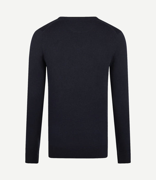 Trui merino blend donkerblauw