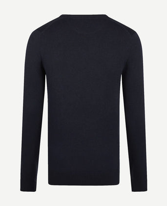 Trui merino blend donkerblauw