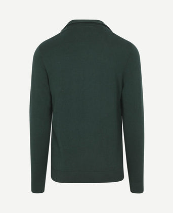 halve rits trui merinowol blend pine groen