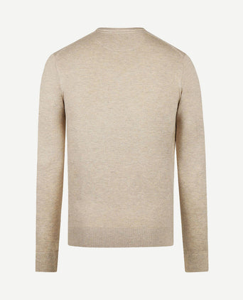 Trui merino blend v-hals sand