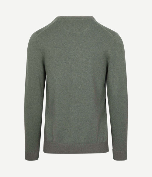 Trui merino blend v-hals sage groen