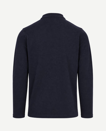 Longsleeve classic poloshirt donkerblauw