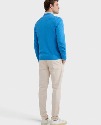Trui v-hals sea blauw