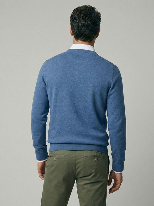 Trui cotton cashmere vintage blauw