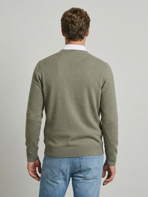 Trui cotton cashmere olivine