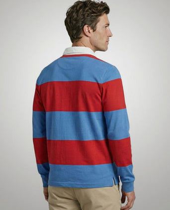 Rugbyshirt streep blauw rood