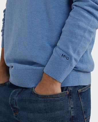 Trui merino blend ice blauw