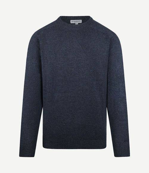 Trui lamswol melange donkerblauw