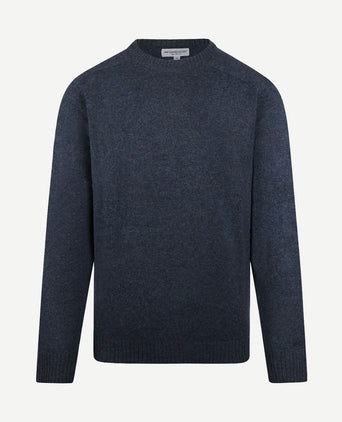 Trui lamswol melange donkerblauw