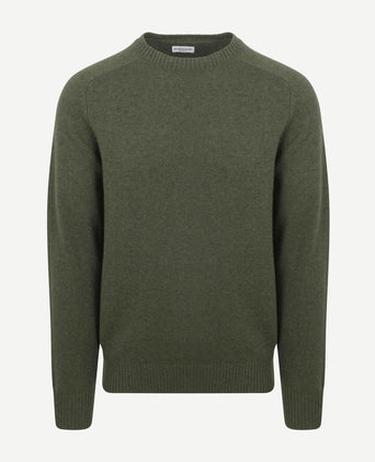 Trui lamswol melange sage groen