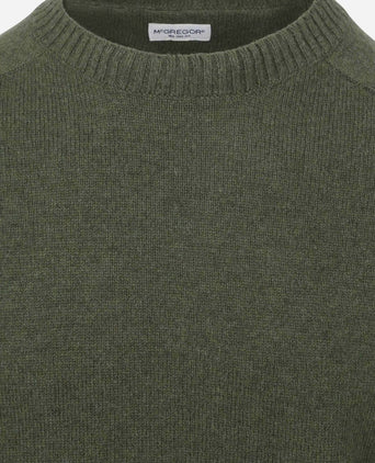 Trui lamswol melange sage groen